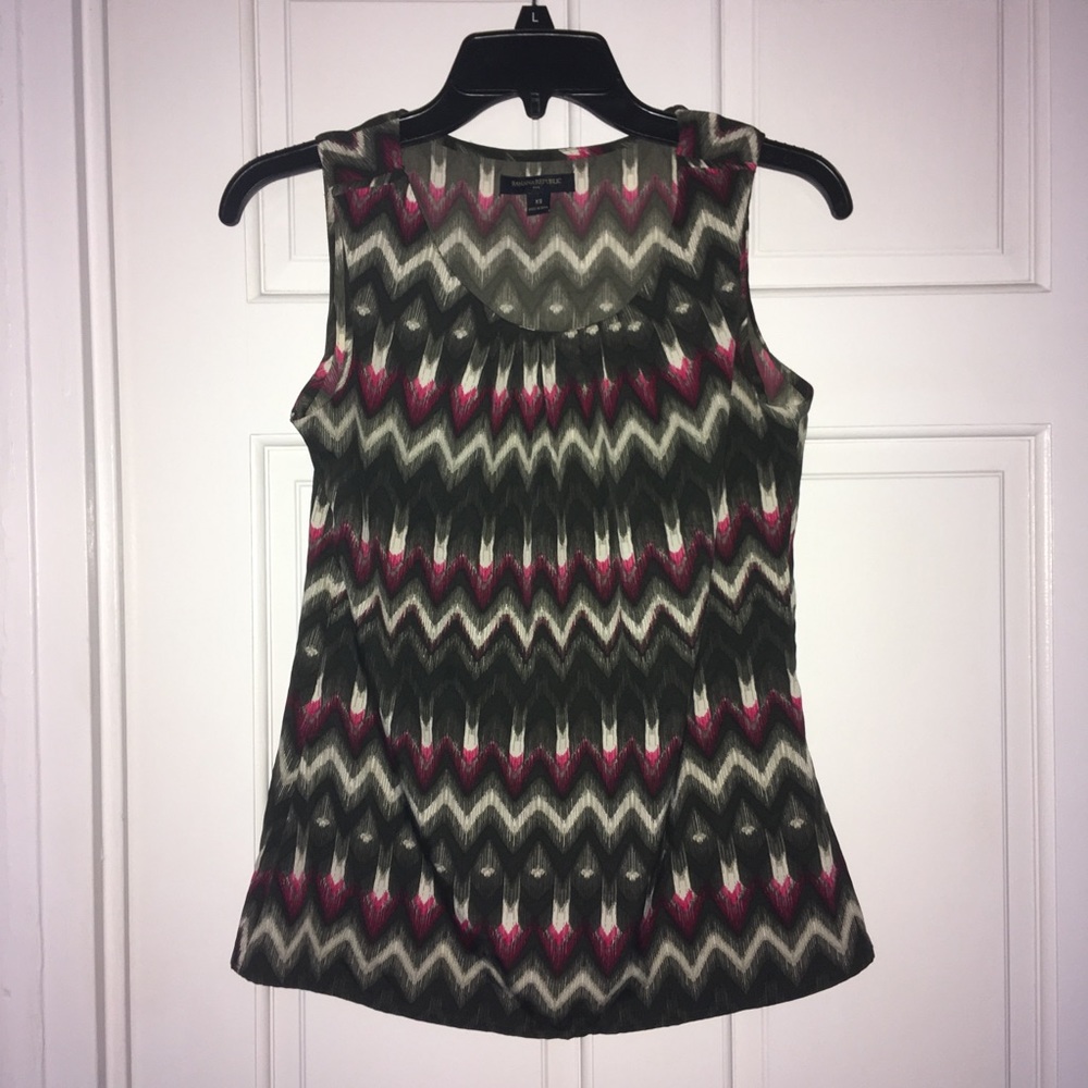 Banana republic green/pink/white sleeveless shirt